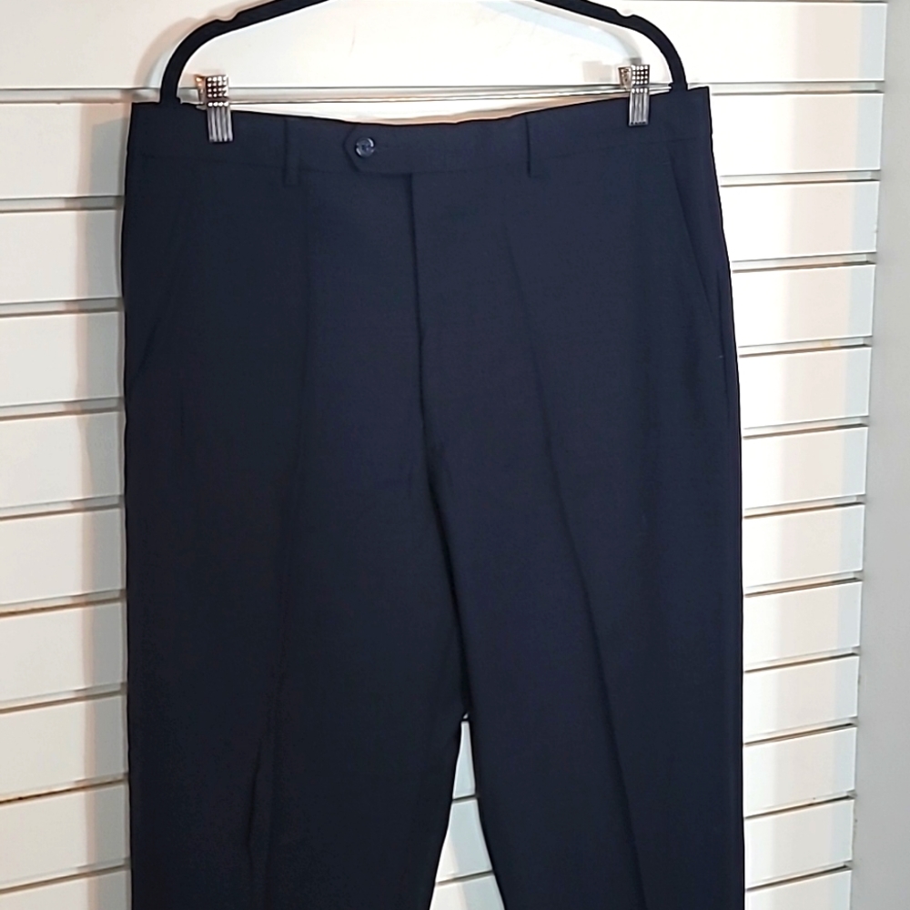 Lanificio Comero Slacks 100% Wool  Partial lining to knee in Front Navy Made In